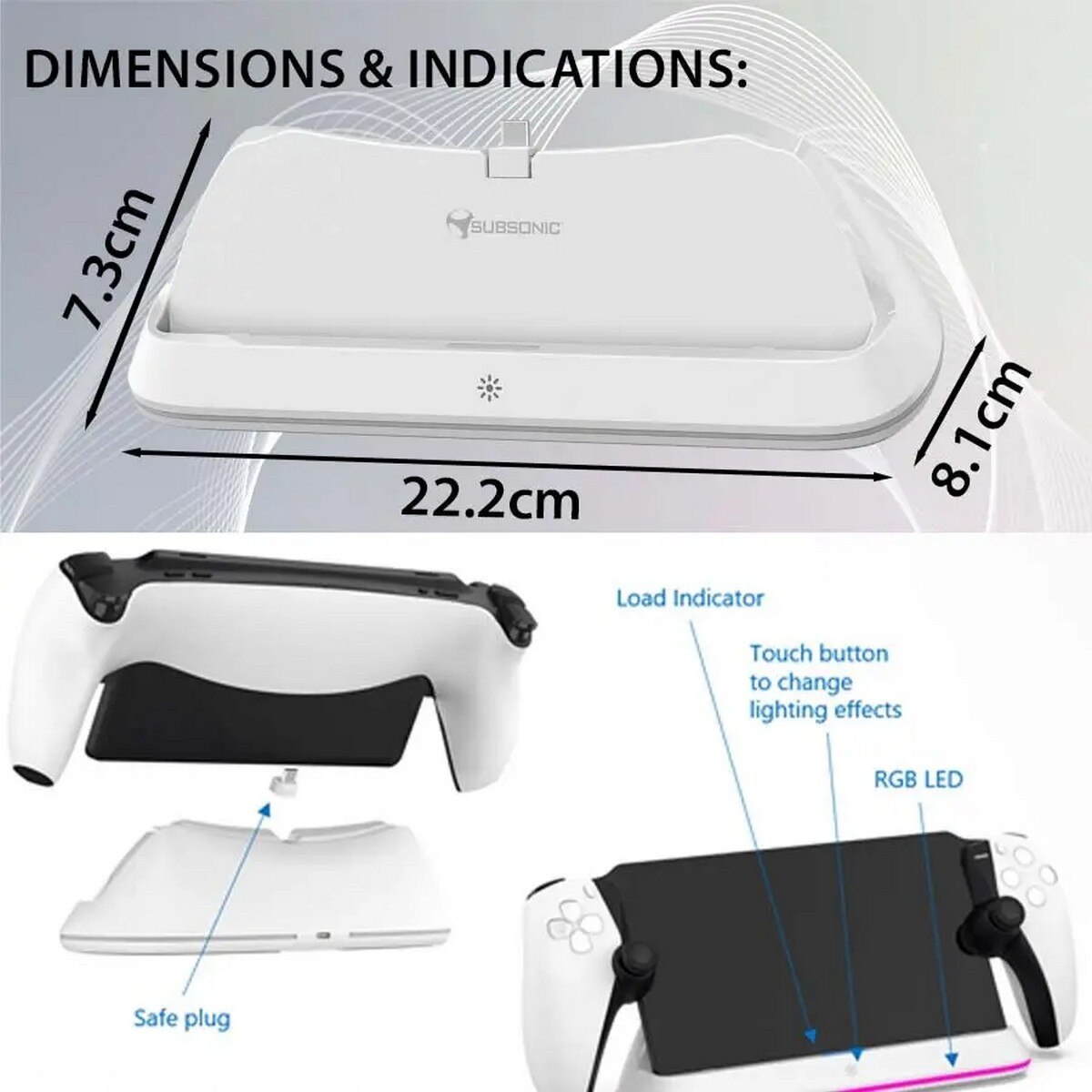 Base de carga LED para PlayStation Portal 9
