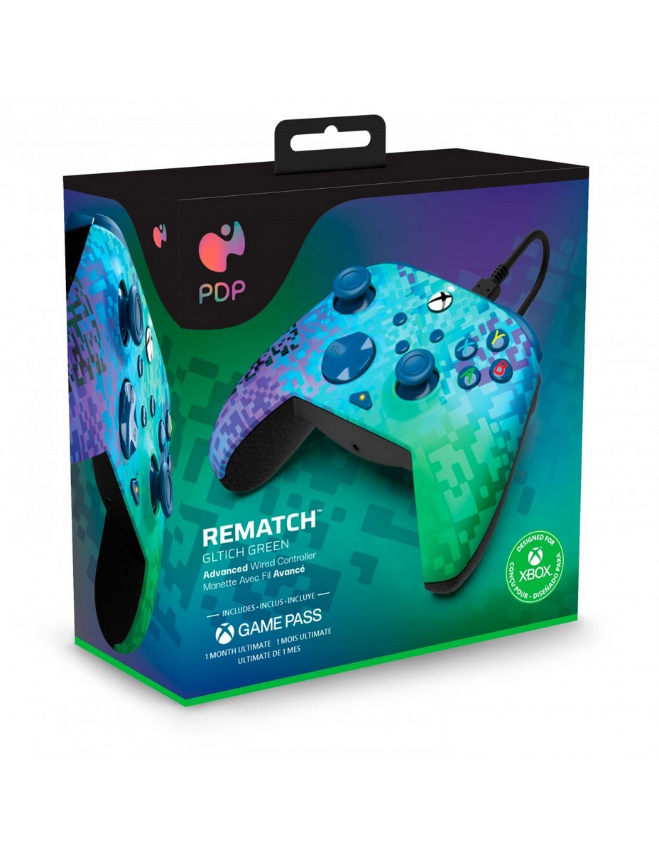 Comando com Cabo Rematch Glitch Green - Licenciado por Xbox Series X 4