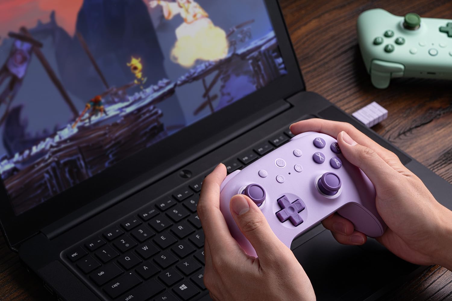 Comando S/ Fios 2.4G BT 8BITDO Ultimate 2C PAD Roxo 5