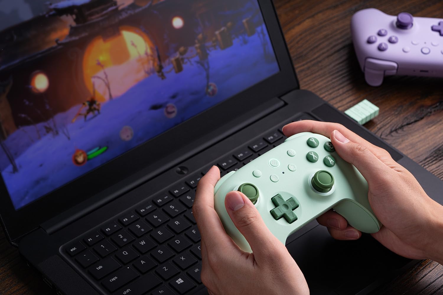 Comando S/ Fios 2.4G BT 8BITDO Ultimate 2C PAD Verde 5