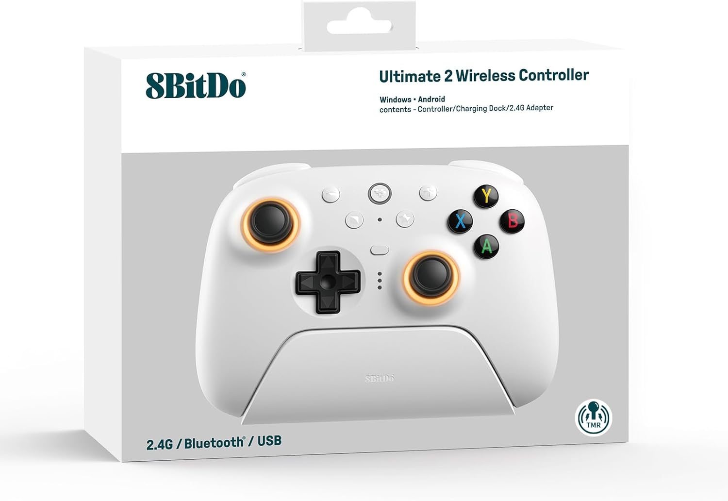 Comando S/ Fios 2.4G BT 8BITDO Ultimate 2 Branco 10