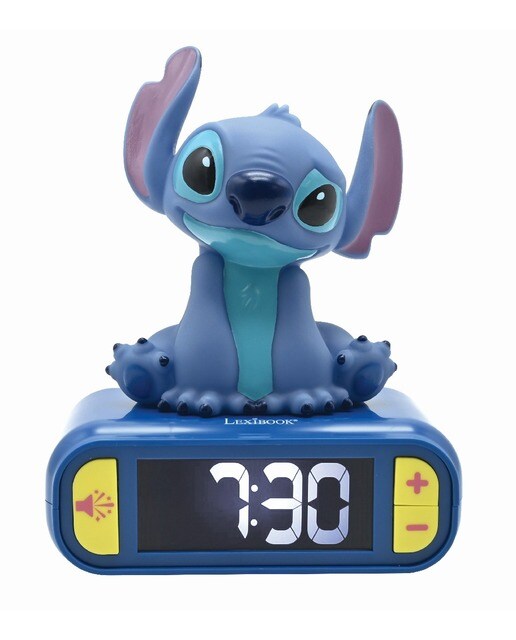 Despertador digital com luz nocturna 3D Stitch e efeitos sonoros 1