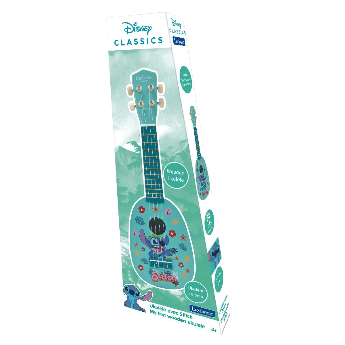 Ukulele de madeira Stitch com cordas de nylon - 21'' / 53 cm 2