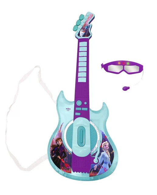 Guitarra Eletrônica Luminosa e Óculos com Microfone Integrado Disney Frozen 1