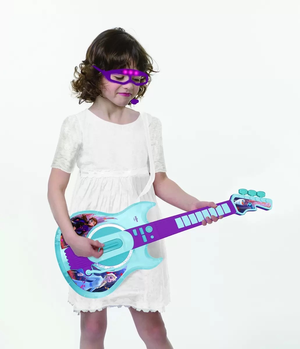 Guitarra Eletrônica Luminosa e Óculos com Microfone Integrado Disney Frozen 2