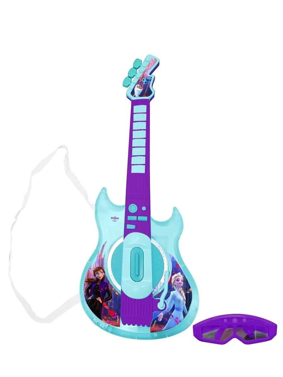 Guitarra Eletrônica Luminosa e Óculos com Microfone Integrado Disney Frozen 4