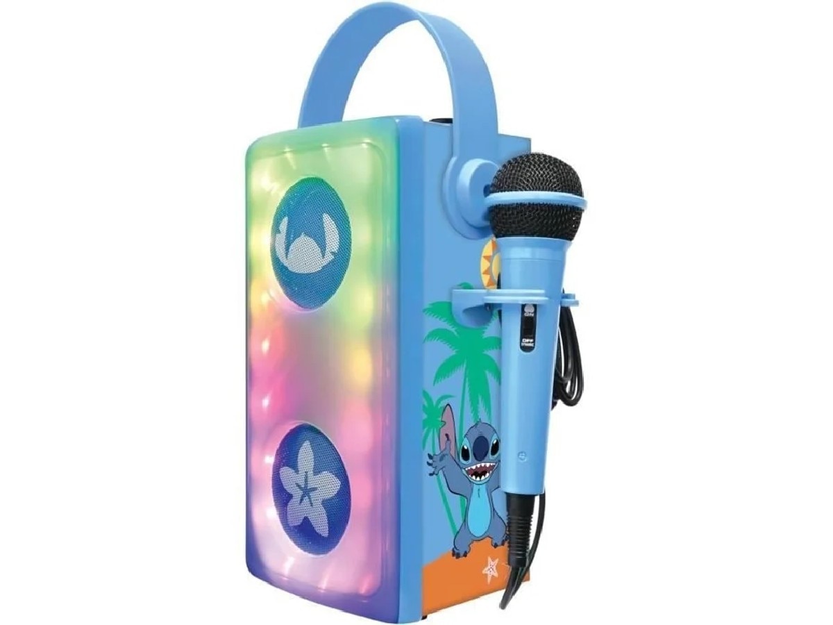 Imagem 0 de Potente Coluna Bluetooth Luminosa Stitch Com Microfone