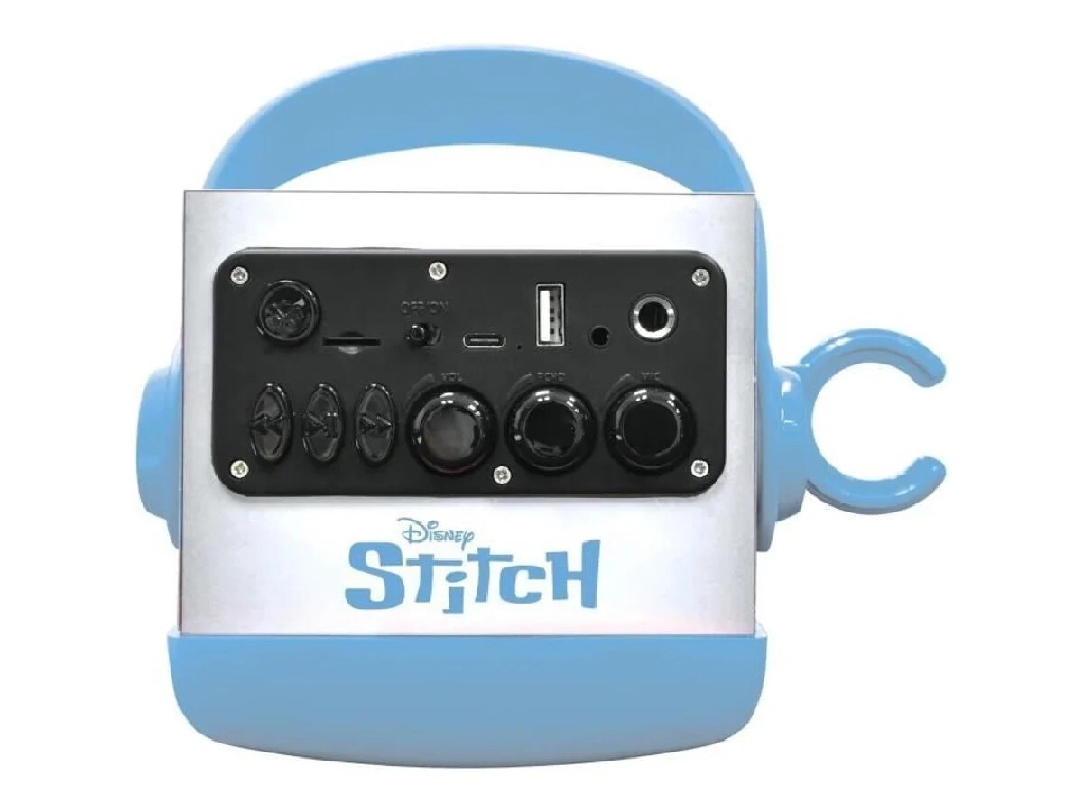 Potente Coluna Bluetooth Luminosa Stitch Com Microfone 3