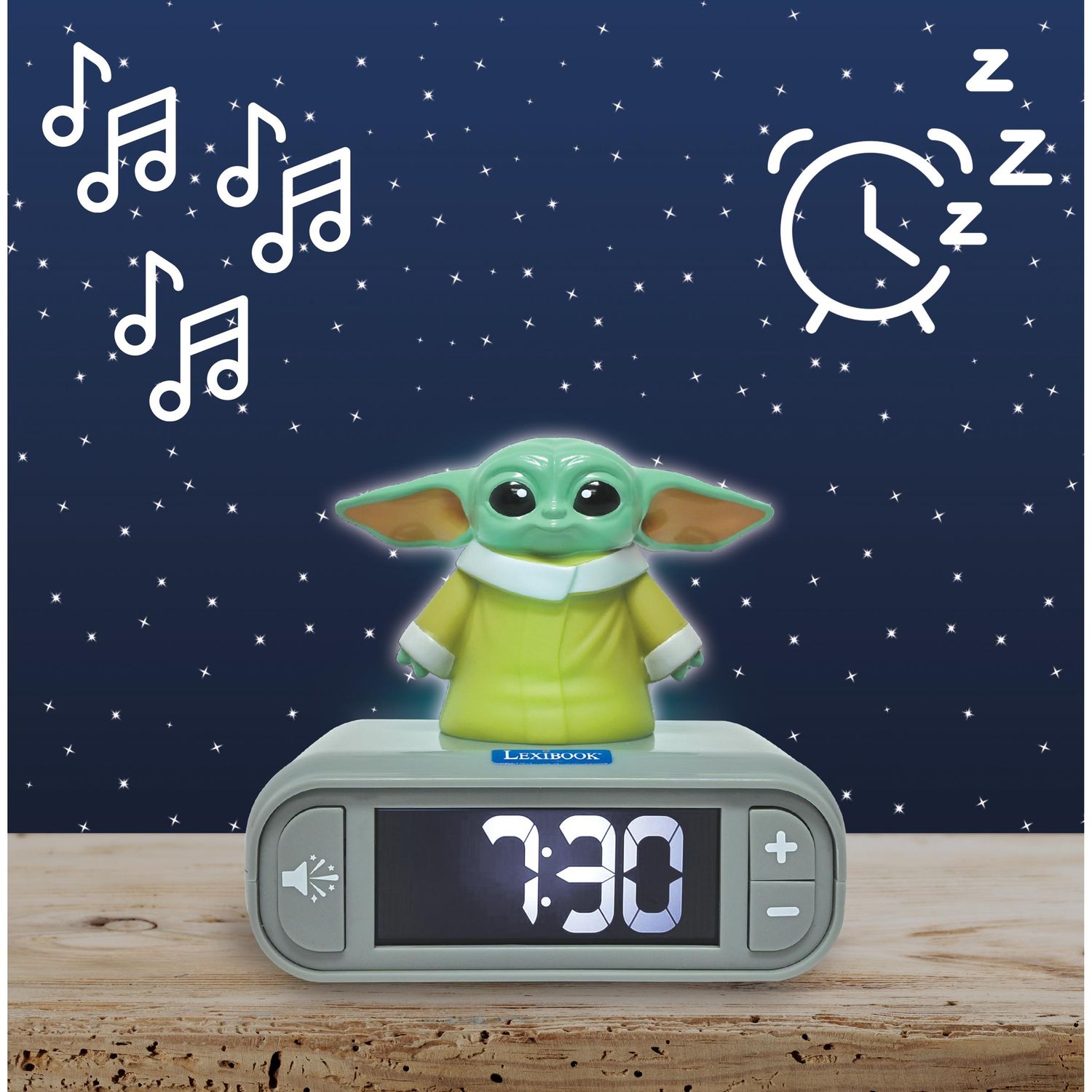 Despertador digital Star Wars com luz noturna 3D e efeitos sonoros, 15 x 10 x 20 cm 3