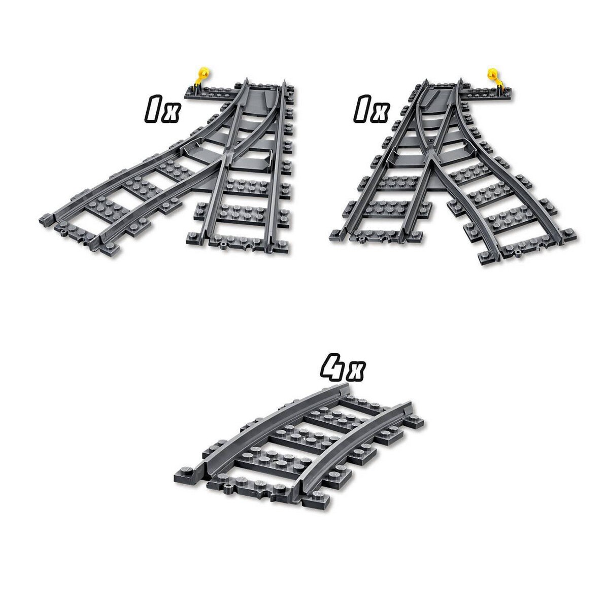 Agulhas e curvas de comboio Lego City 3