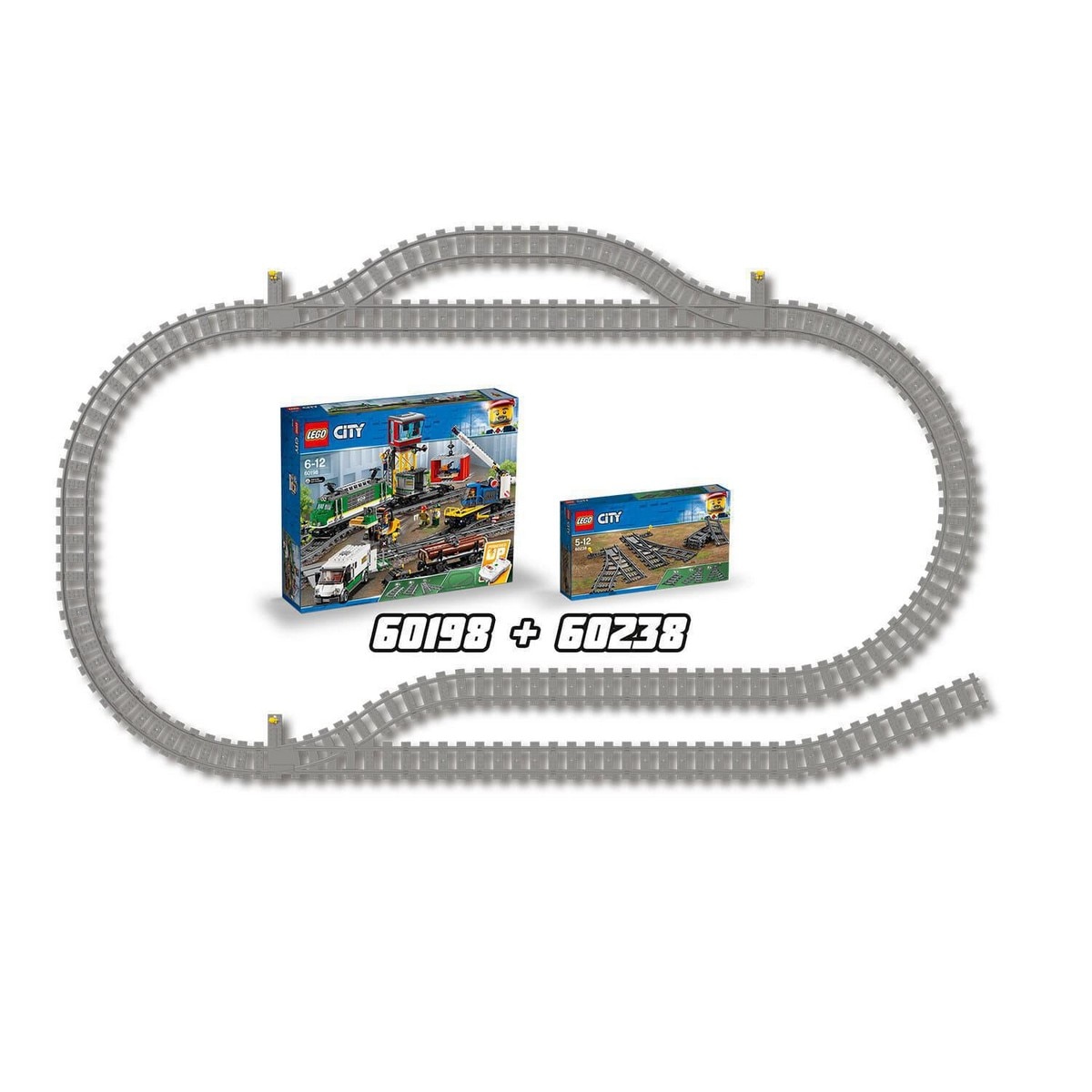 Agulhas e curvas de comboio Lego City 6