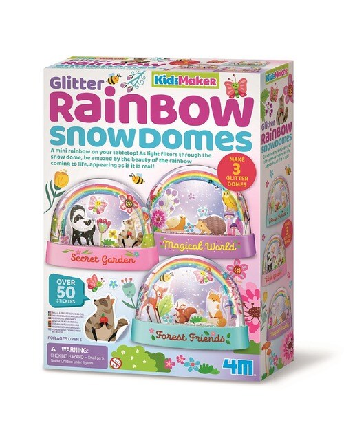 Arco-Íris KidzMaker Glitter Rainbow Snow Dome - 4M 1