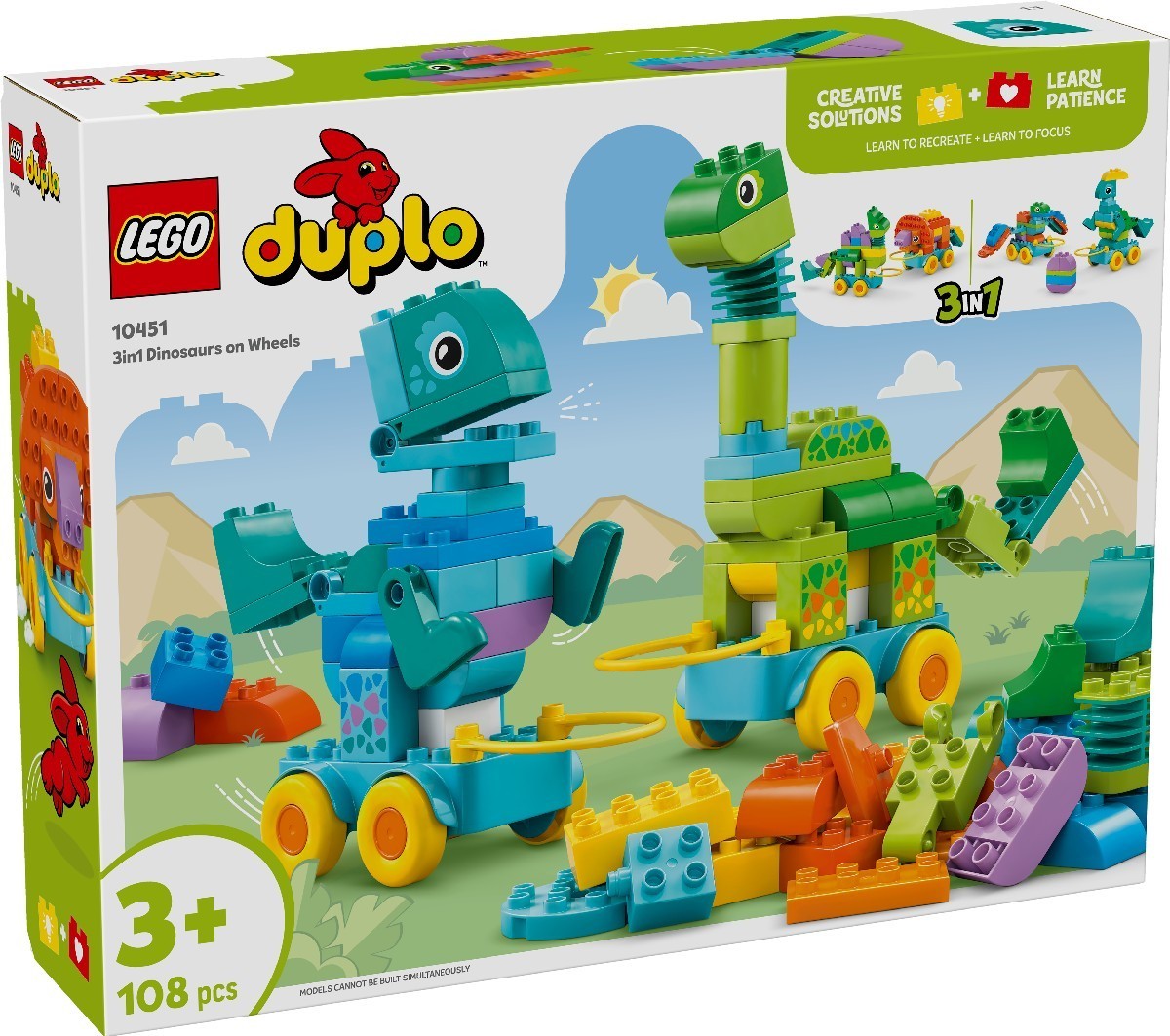 Imagem 0 de Dinossauros Sobre Rodas 3 em 1 Lego Duplo
