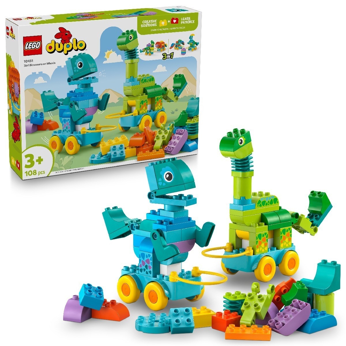 Dinossauros Sobre Rodas 3 em 1 Lego Duplo 8