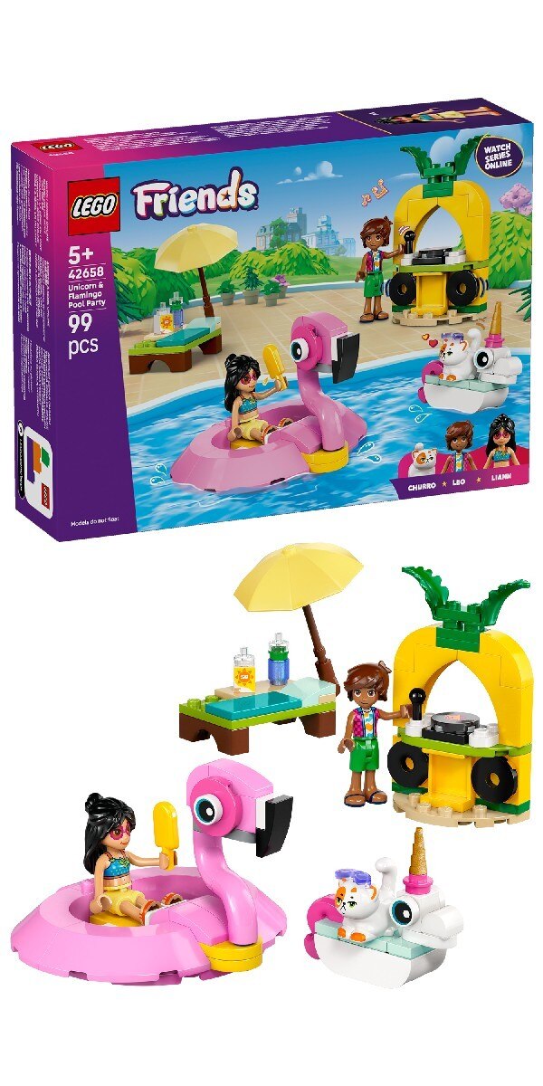 Festa na Piscina com Unicórnio e Flamingo Lego Friends 3