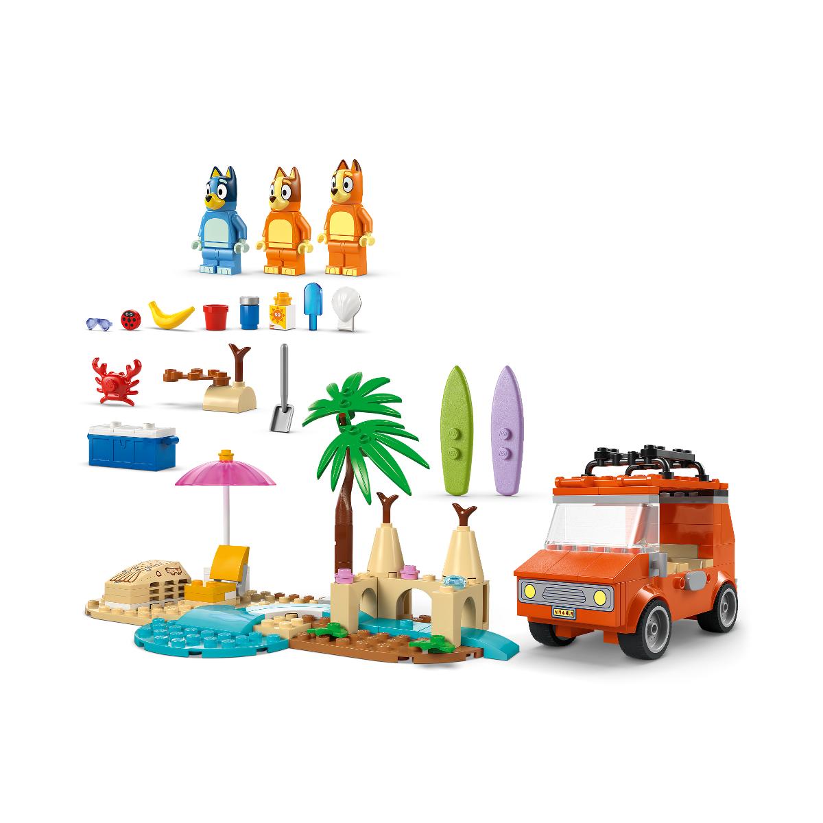 Viagem de Carro à Praia com a Bluey e a Família Lego Bluey 8