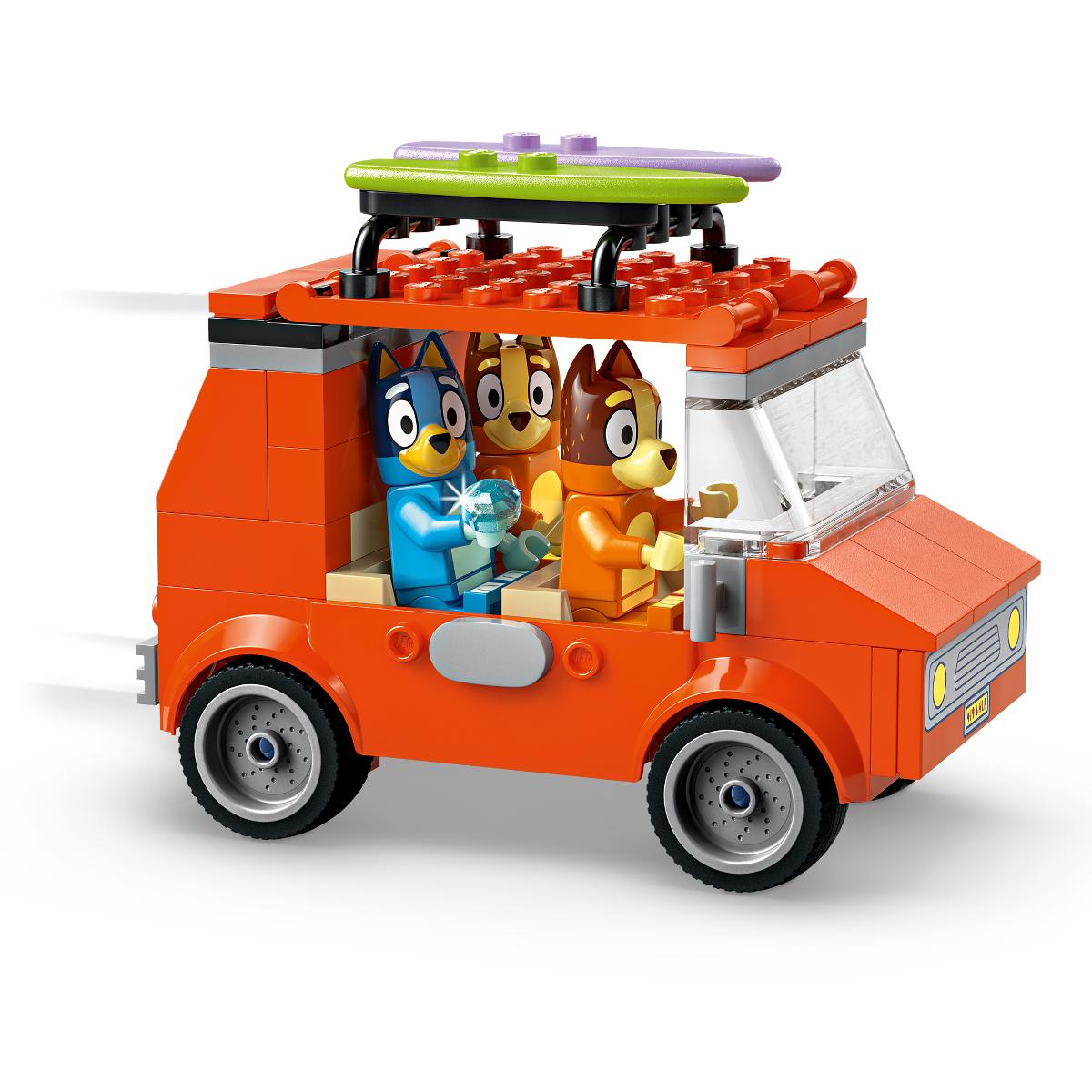 Viagem de Carro à Praia com a Bluey e a Família Lego Bluey 10
