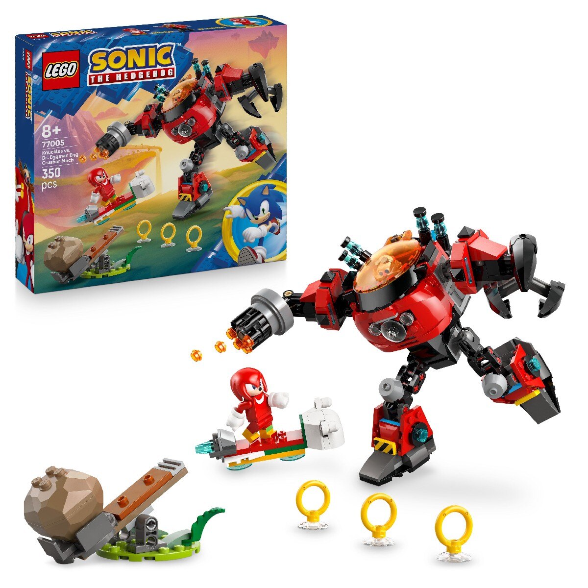 Knuckles contra Robô Egg Crusher do Dr. Eggman Lego Sonic 3