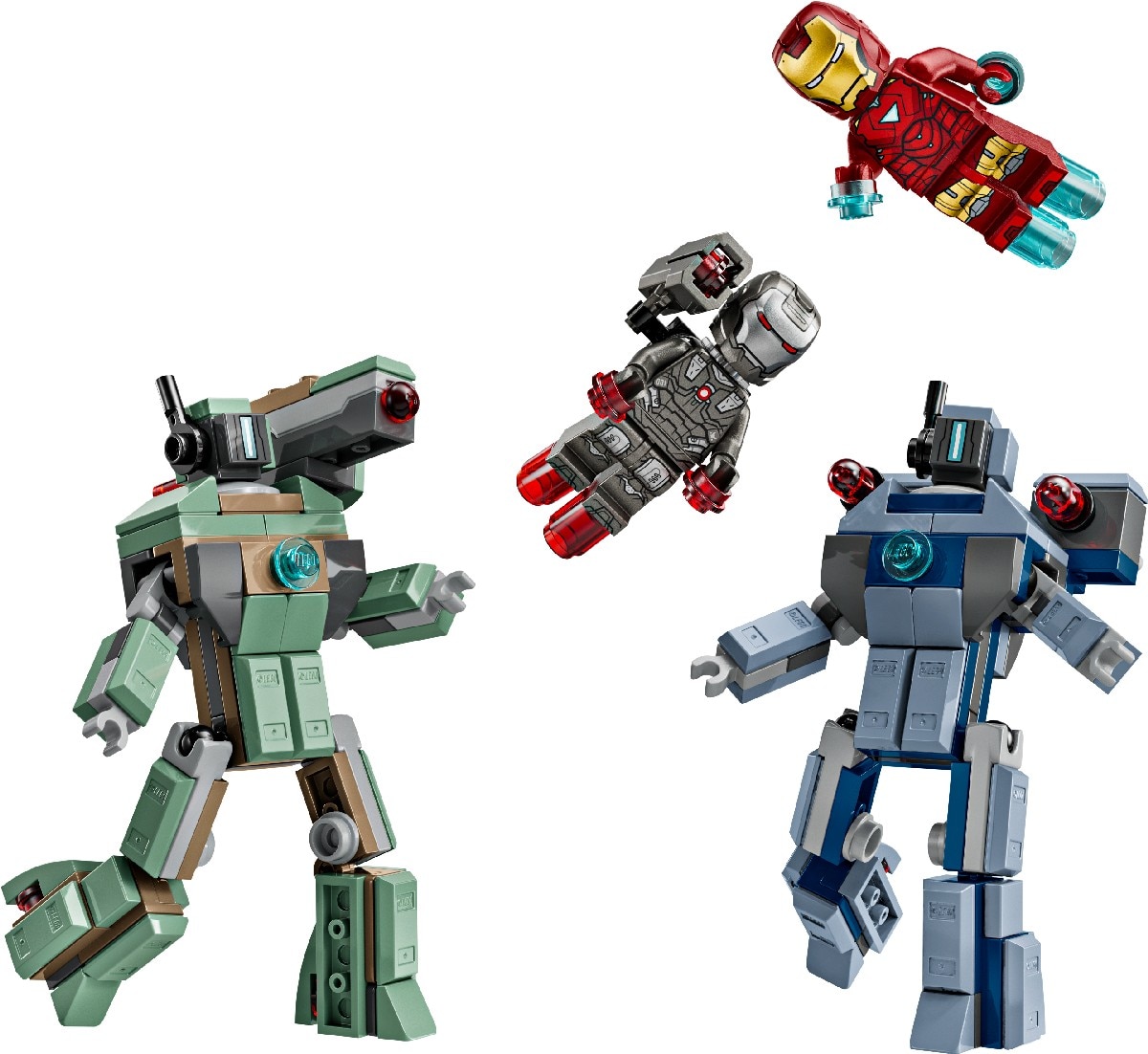 Iron Man e Máquina de Guerra contra Drones Hammer Lego Marvel 4