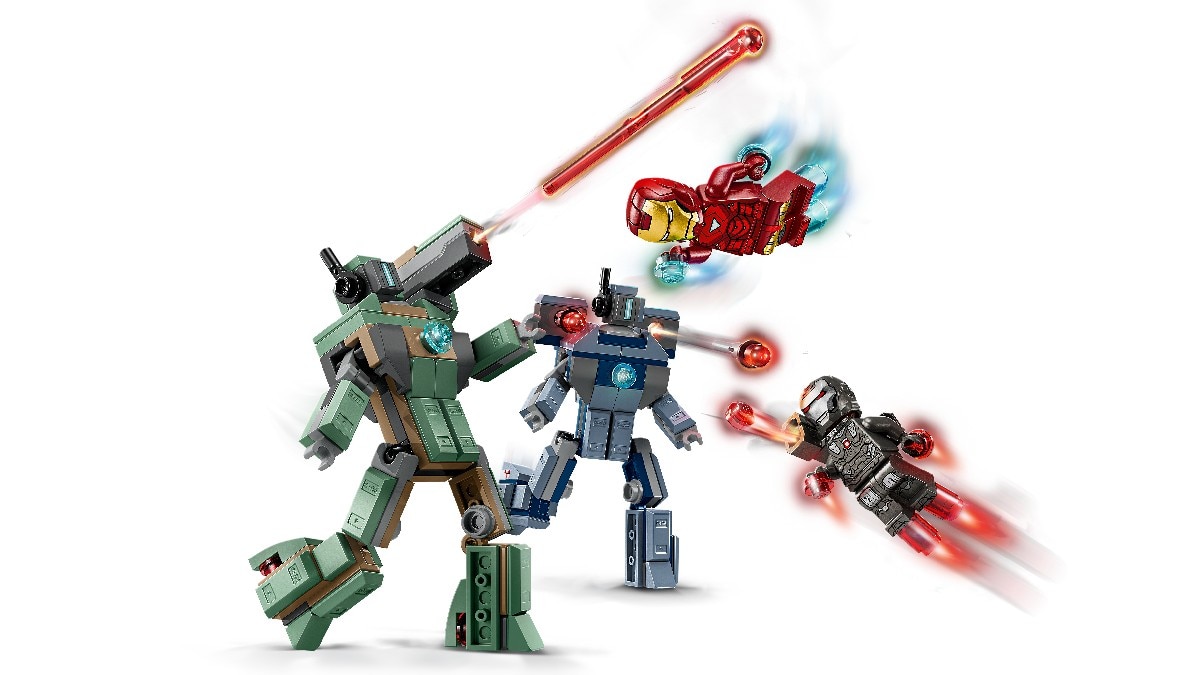 Iron Man e Máquina de Guerra contra Drones Hammer Lego Marvel 6