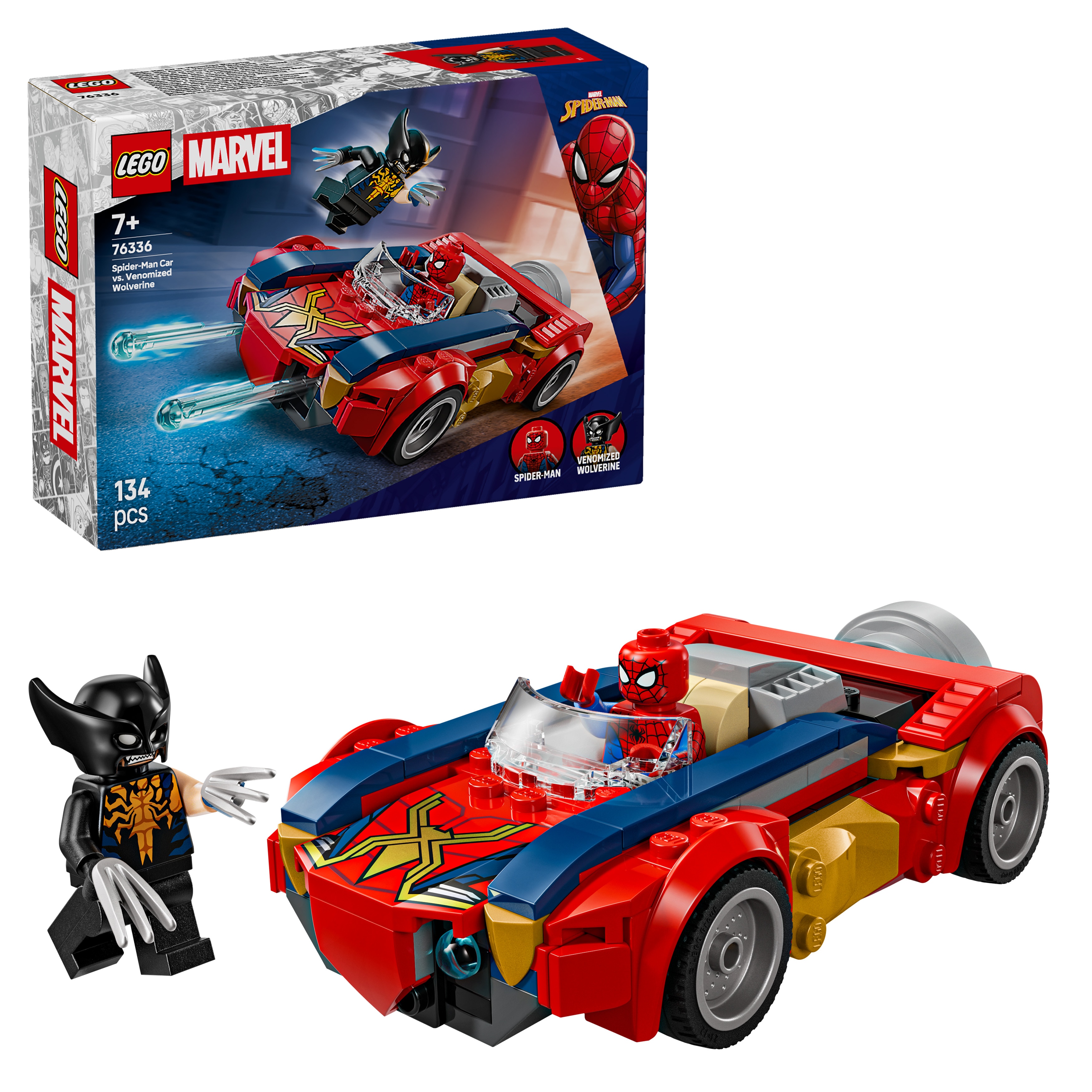 Carro do Spider-Man contra Wolverine Venomizado Lego Marvel 2