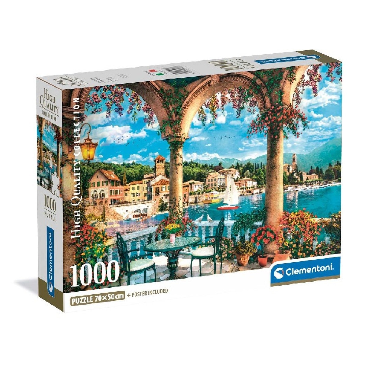 Puzzle Vista da Varanda do Lago Como - 1000 Peças 1