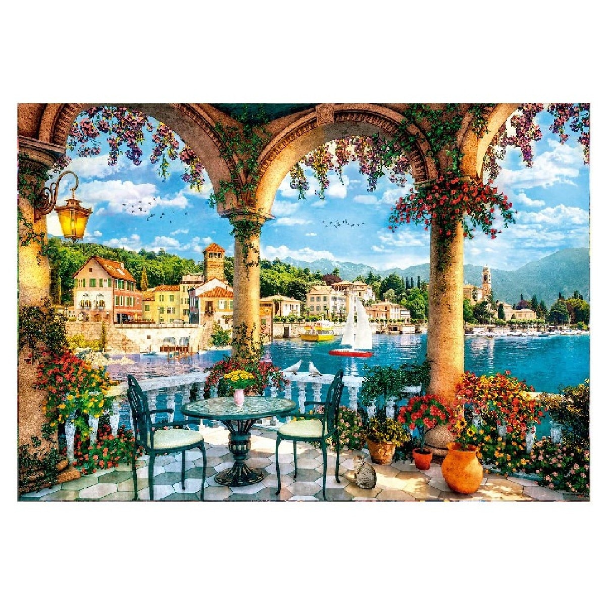 Puzzle Vista da Varanda do Lago Como - 1000 Peças 2