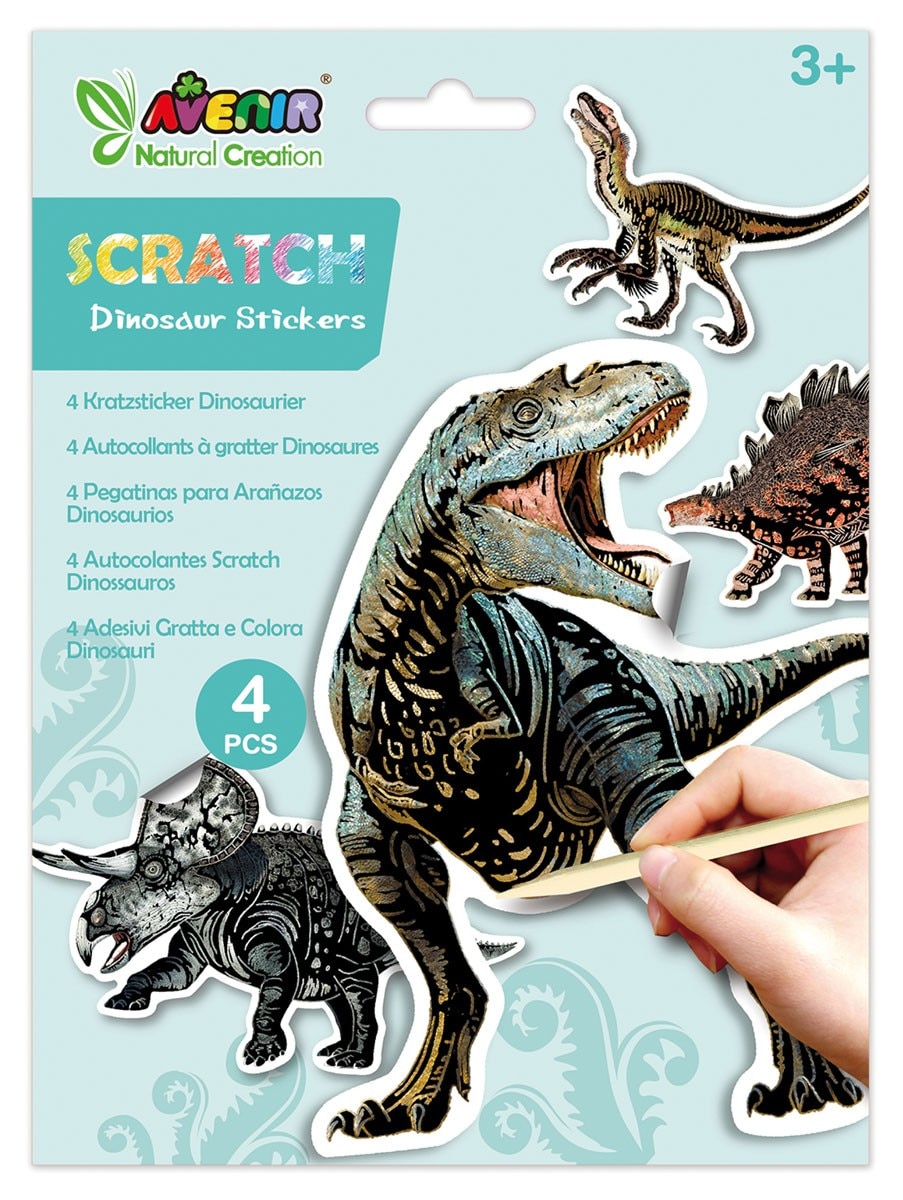 Imagem 0 de Autocolantes para Raspar Natural Creation Dinossauros - 4 Peças