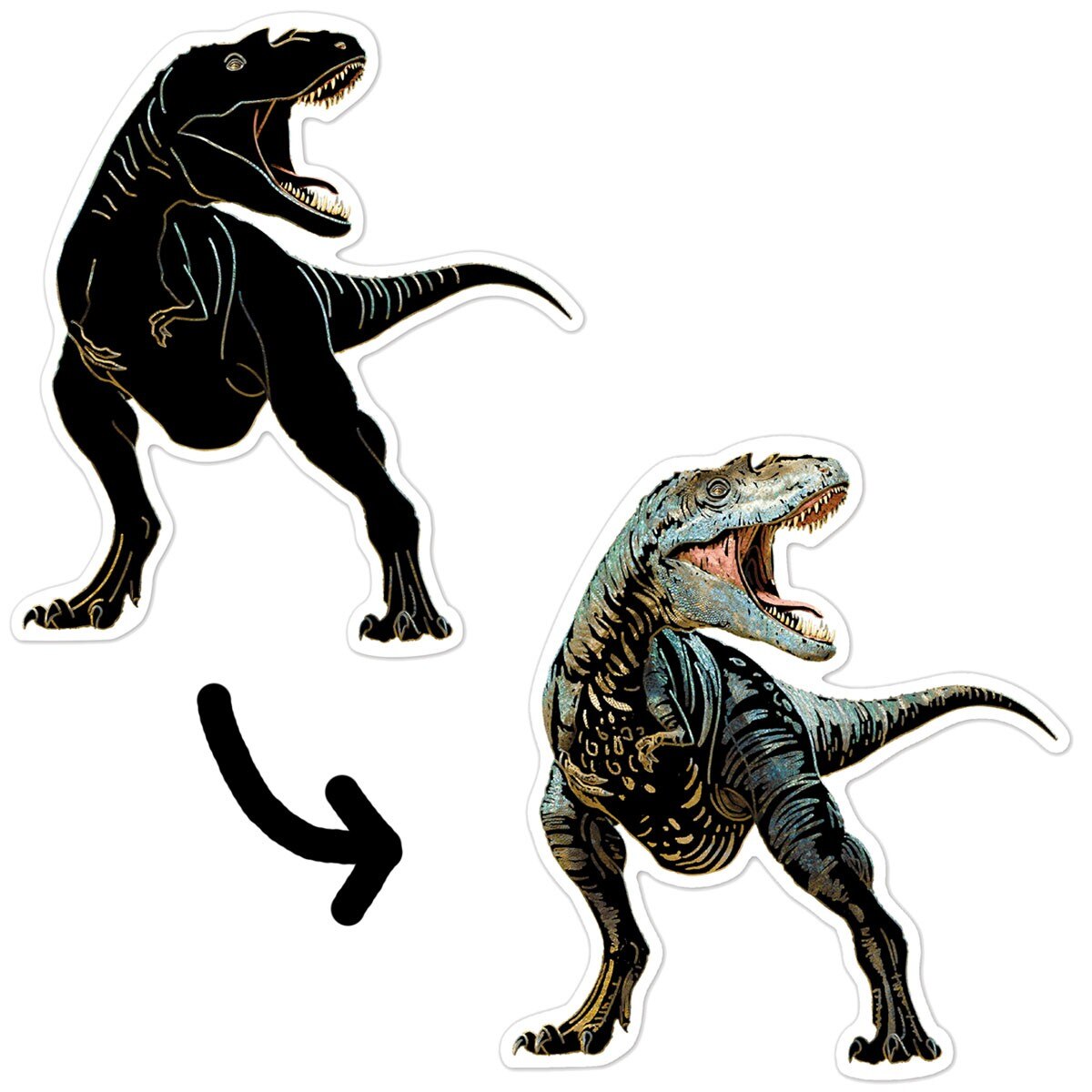 Autocolantes para Raspar Natural Creation Dinossauros - 4 Peças 3