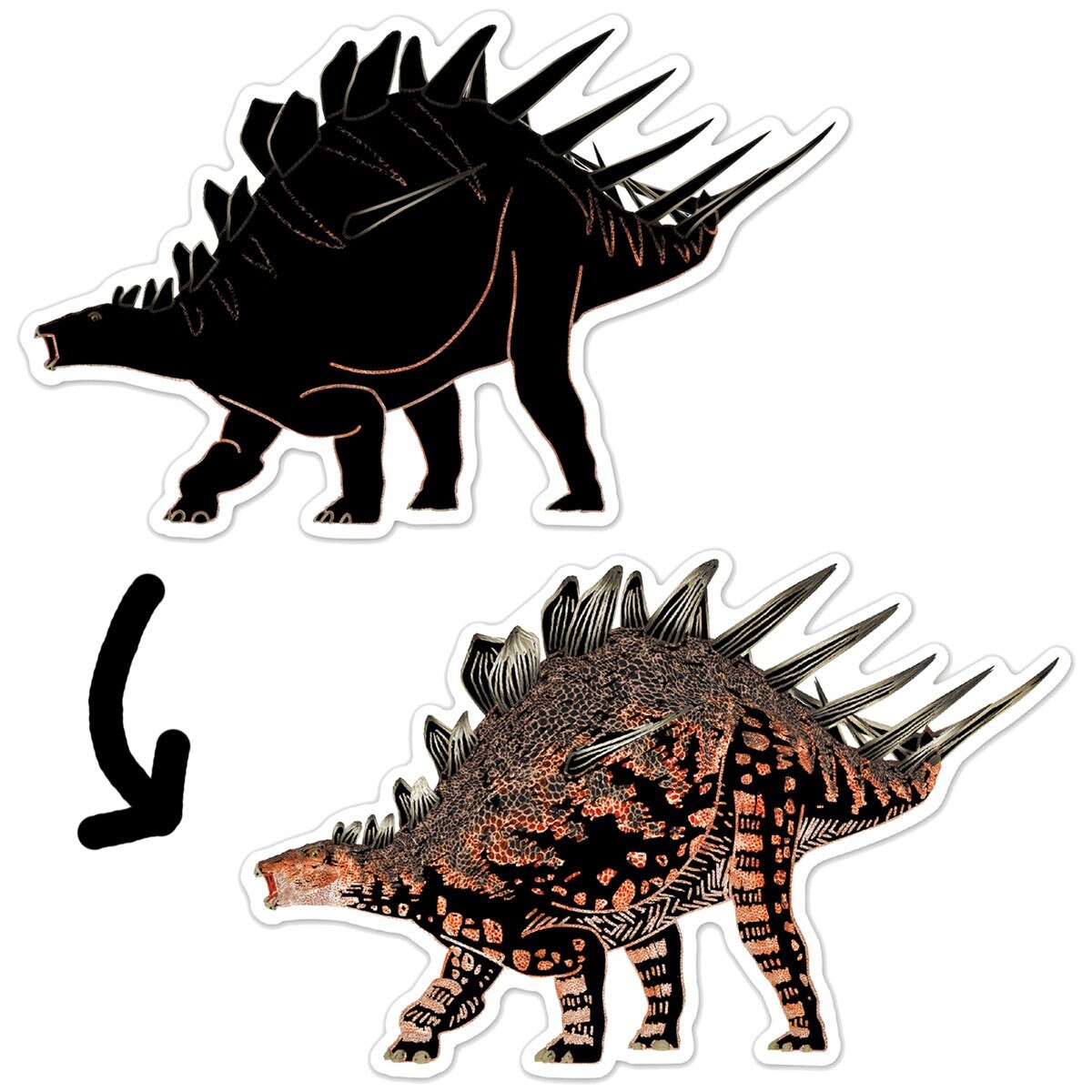 Autocolantes para Raspar Natural Creation Dinossauros - 4 Peças 5