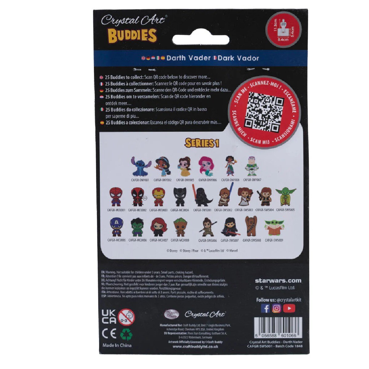 Kit de Pintura com Diamantes Crystal Art Buddies - Darth Vader 7