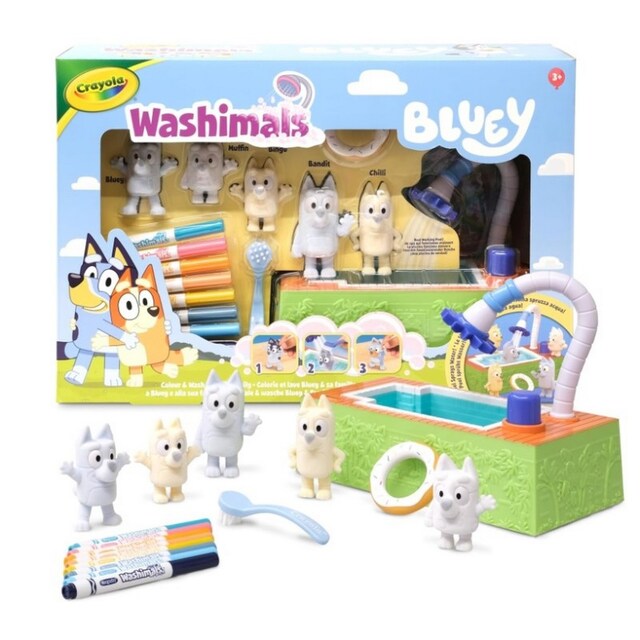Imagem 0 de Conjunto de 5 Figuras com Piscina Washimals Bluey