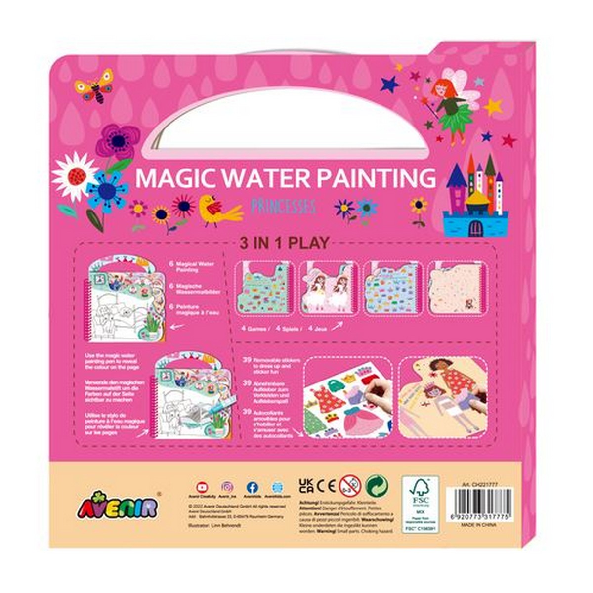 Livro de Colorir com Água Avenir com Caneta - Princesses 2