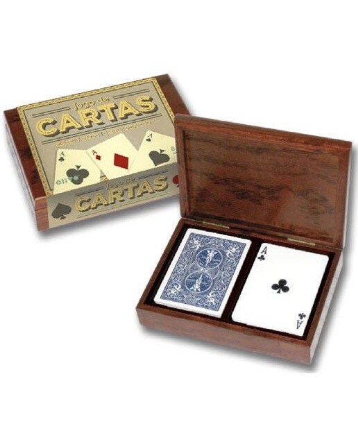 Imagem 0 de Baralho de Cartas Retro com Caixa de Madeira