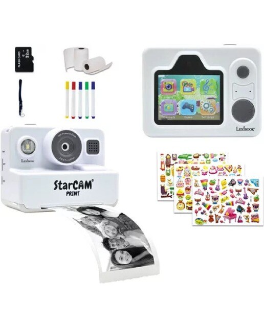 Imagem 0 de Lexibook Starcam® Print Classic, pacote de câmera com impressora instantânea, cartão SD e personalização de fotos