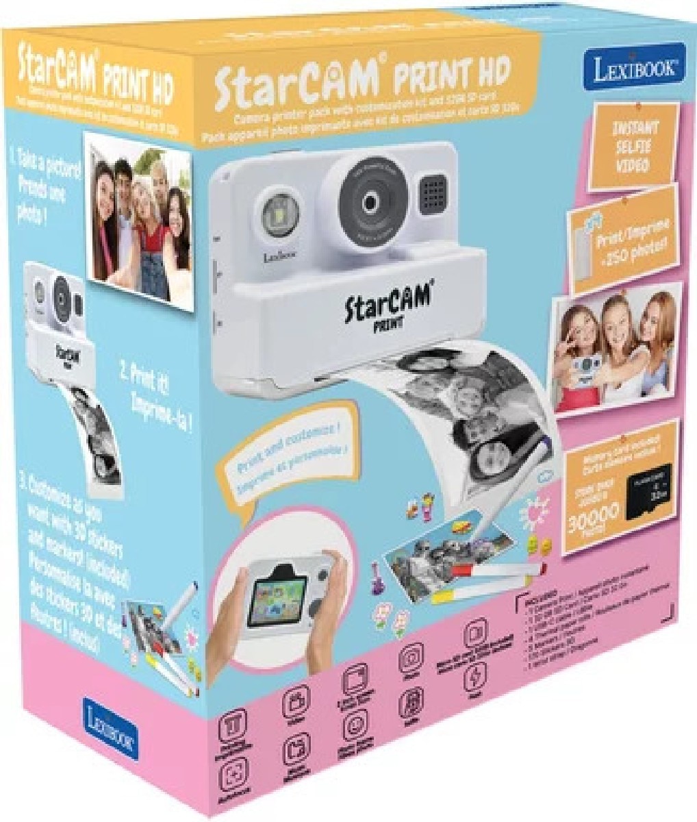 Lexibook Starcam® Print Classic, pacote de câmera com impressora instantânea, cartão SD e personalização de fotos 2