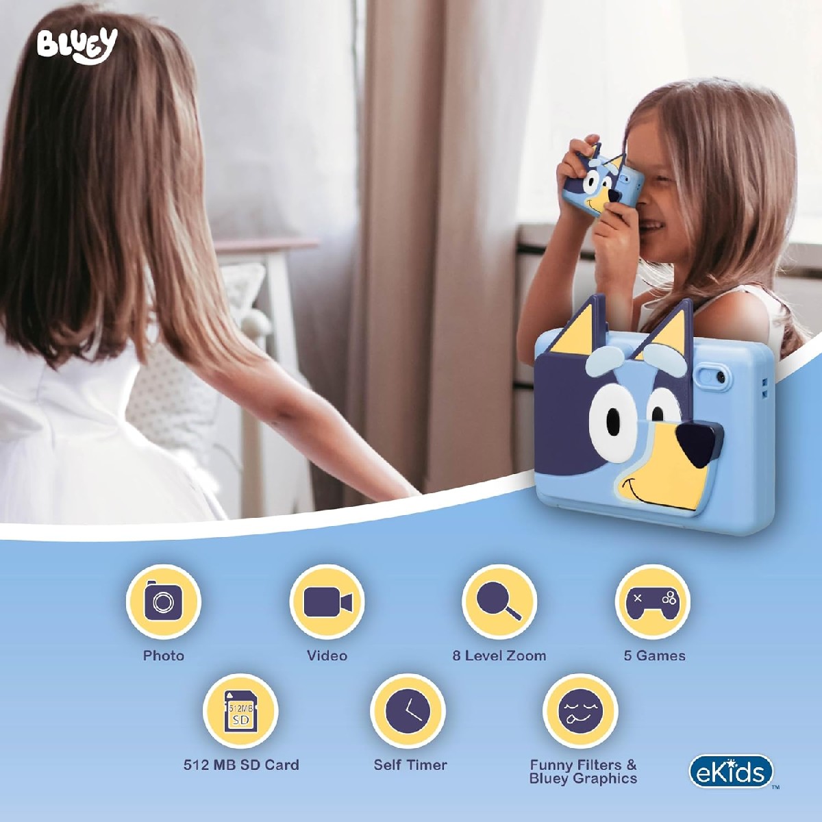 Câmara Instantânea para Crianças com Cartão SD Bluey 2