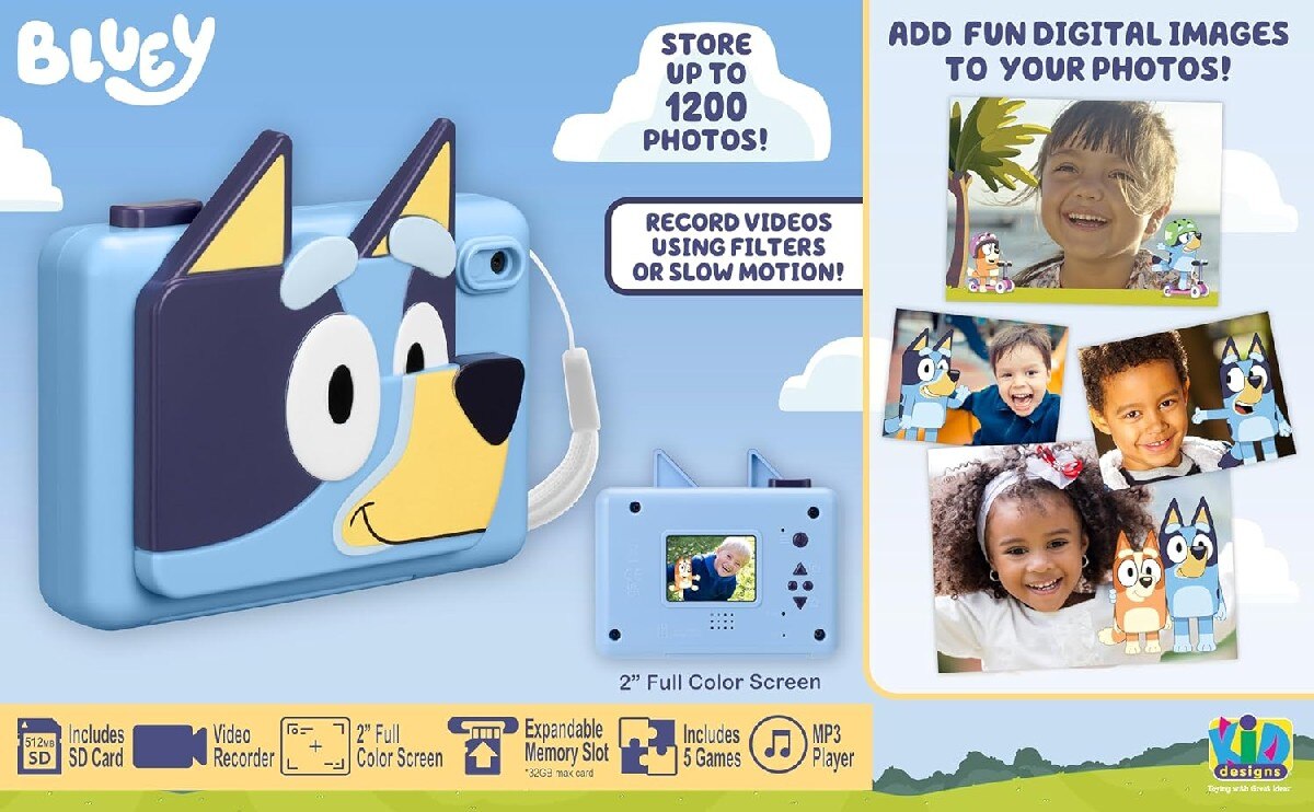 Câmara Instantânea para Crianças com Cartão SD Bluey 6