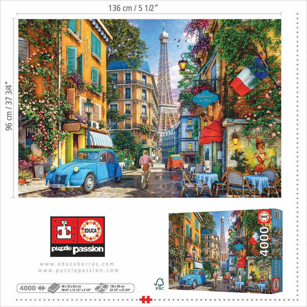 Puzzle 4000 peças ruas de paris 3