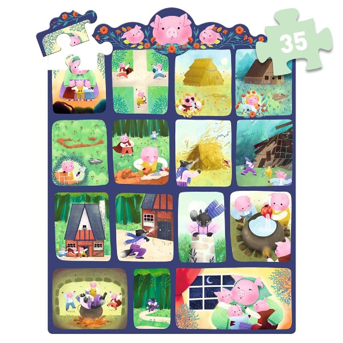 Puzzle os três porquinhos 35 pcs 2
