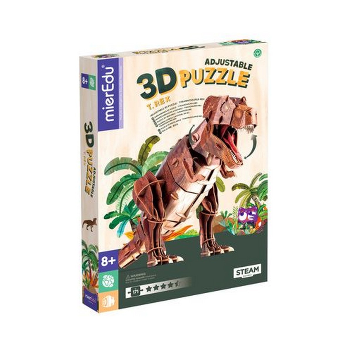 Puzzle Eco 3D MierEdu T-Rex 171 Peças 2