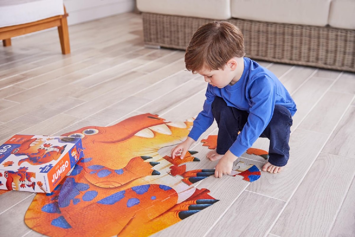 Puzzle de Chão em Formato Jumbo: Dinossauro - 48 Peças 5