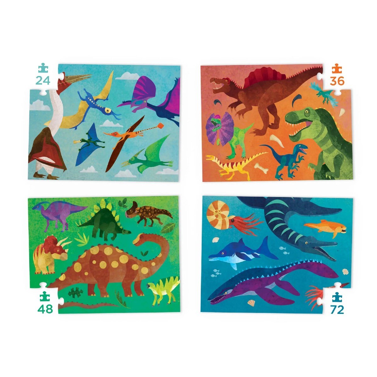 Puzzle Progressivo, Dinossauros - Mala com 4 Puzzles 2