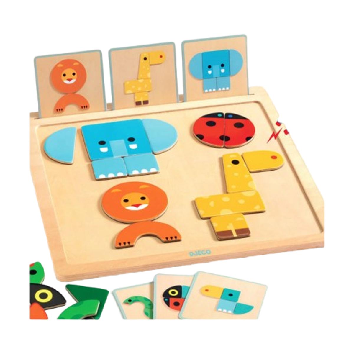 Imagem 0 de Puzzle magnético de encaixe em madeira Geo Basic - 24 peças