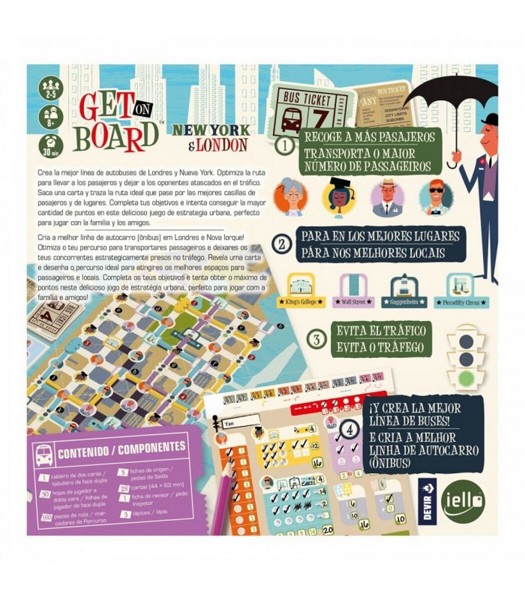 Jogo de Tabuleiro Get on Board - Nova York e Londres 3