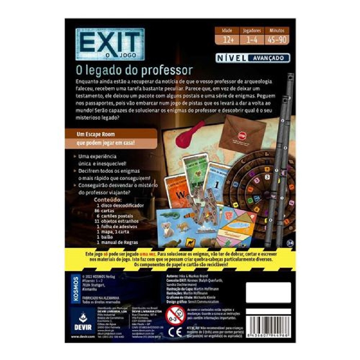 Jogo de Tabuleiro Exit: O Legado do Professor 3