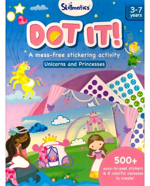 Atividade Artística Skillmatics Dot It! Unicórnios e Princesas - Autocolantes para crianças dos 3 aos 7 anos 1