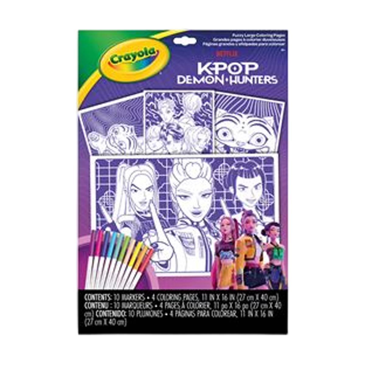 Imagem 1 de K-POP Demon Hunters: Pôsteres gigantes Crayola Velvet + 10 marcadores