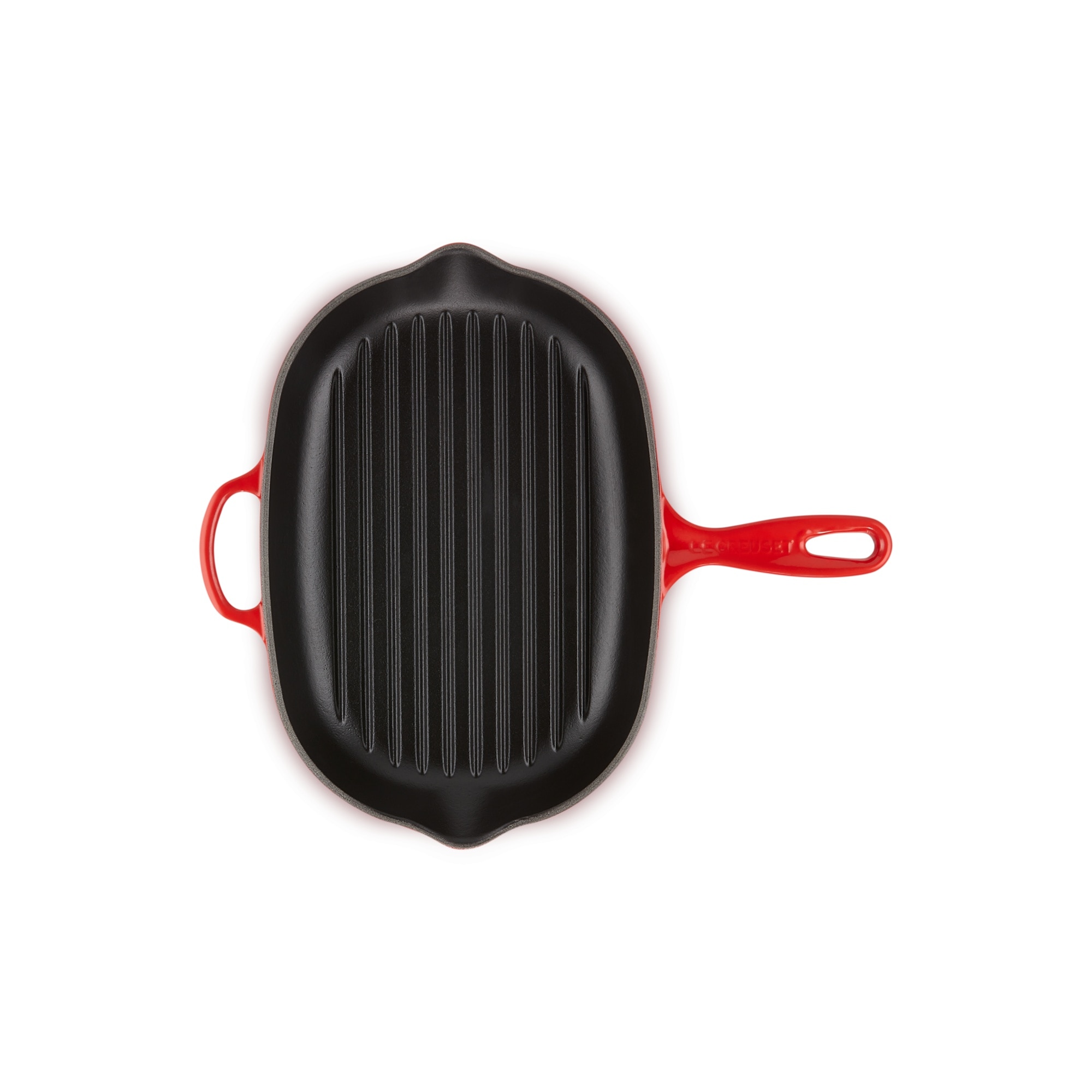 Frigideira Skillet ovalada de ferro fundido Le Creuset Cereja-4