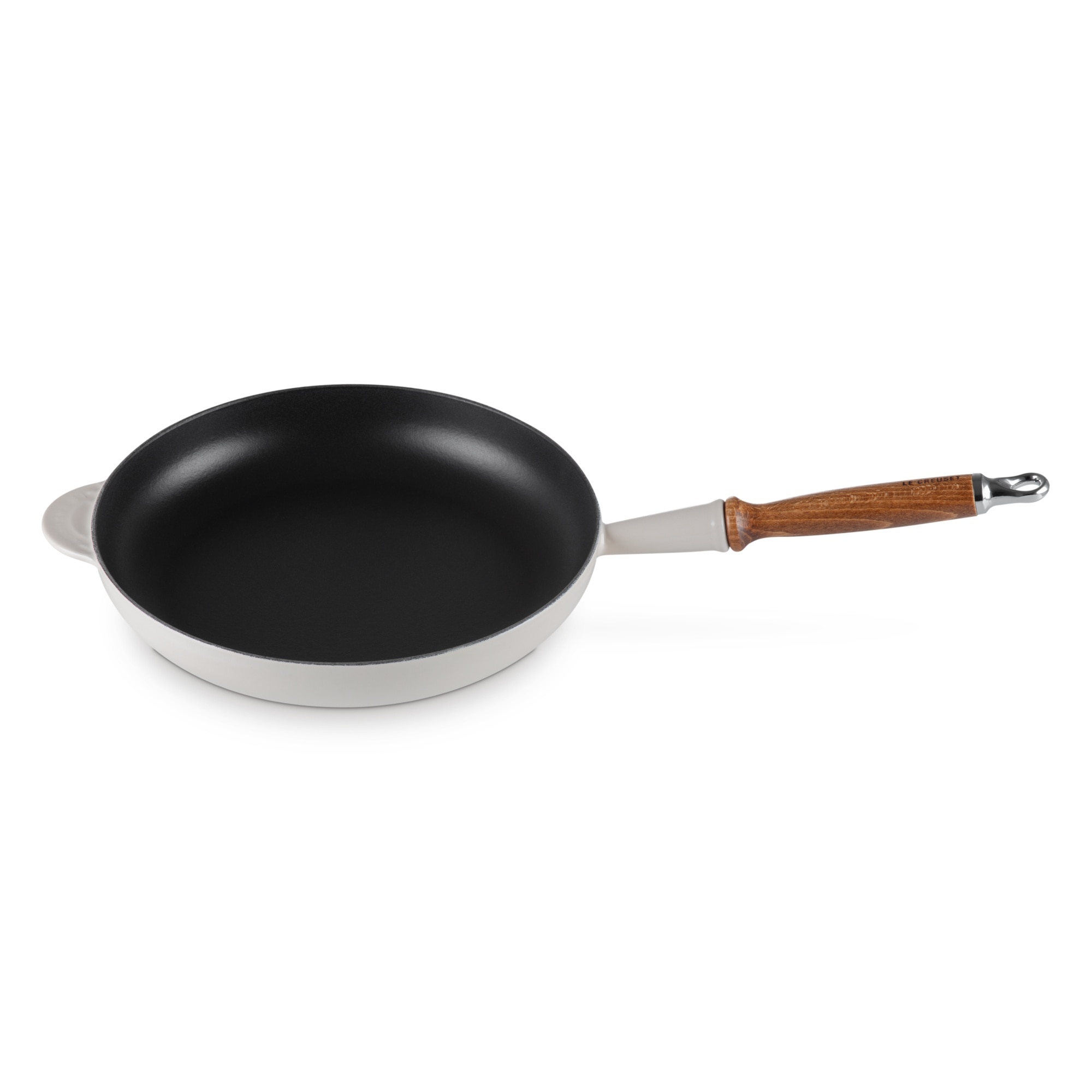 Sauté com cabo de madeira de ferro fundido Le Creuset Creme-2